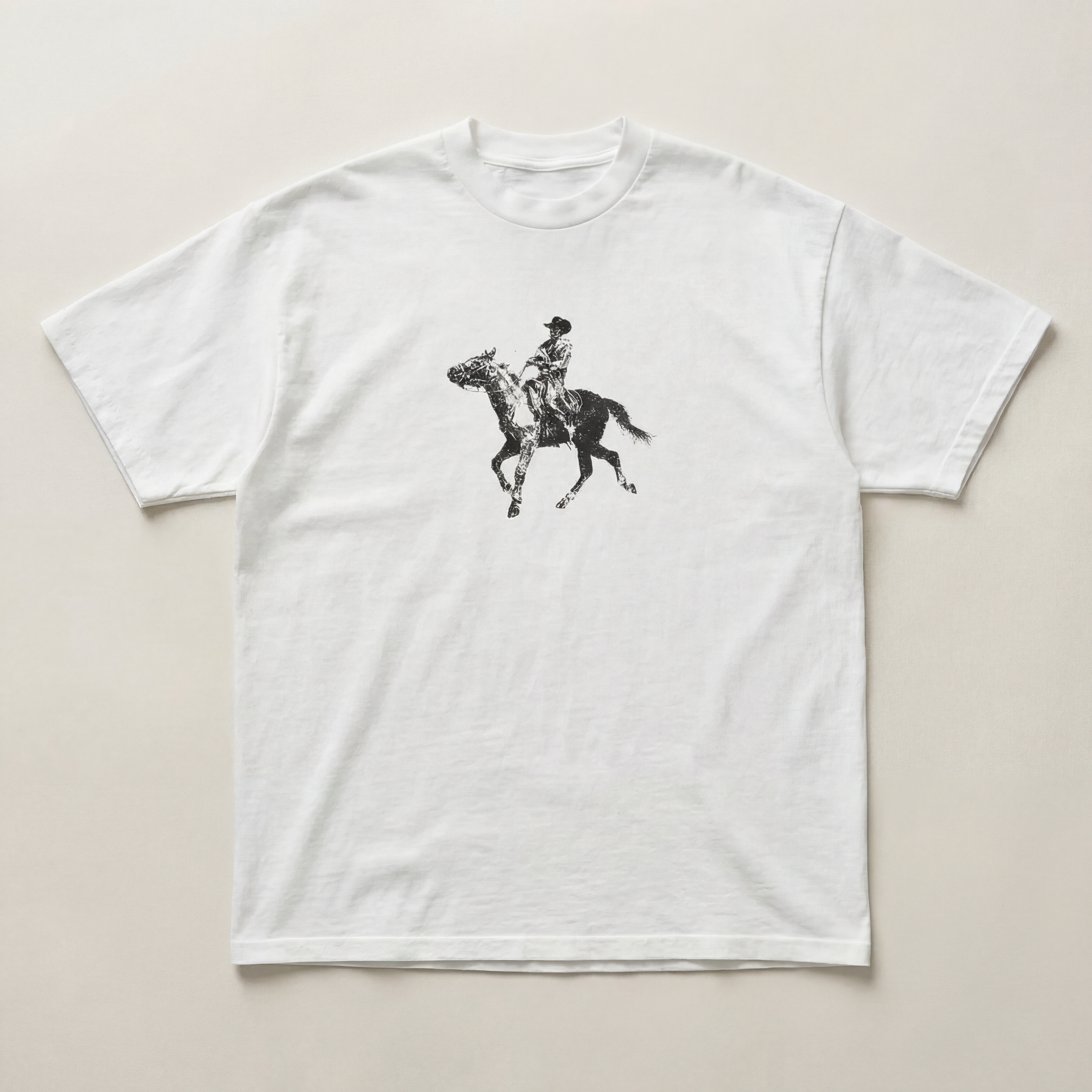 White cowboy heavyweight tee